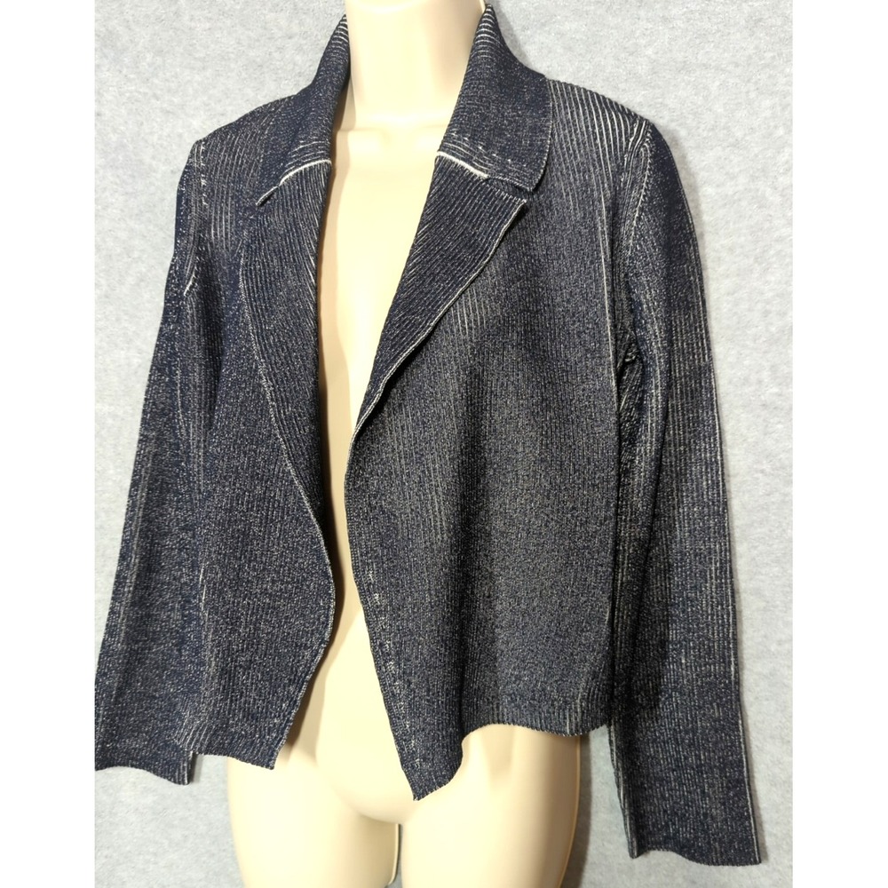New MM LaFleur Jolie 1.0 Jardigan Ribbed Knit Sweater Jacket MM Navy/Ivory - Picture 2 of 11